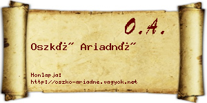 Oszkó Ariadné névjegykártya